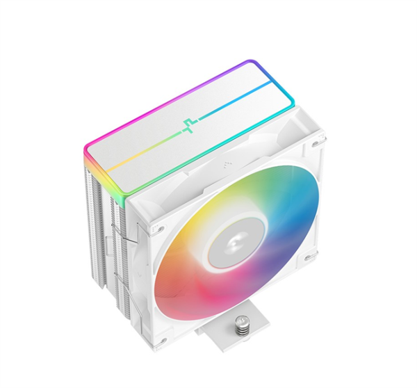Фото DEEPCOOL AG400 WH ARGB V2 LGA1851/1700/1200/115X/AM5/AM4 (18шт/кор, TDP 220W, PWM, ARGB Fan 120mm, 4 тепл. трубки, белый) RET (R-AG400-WHAMMN-GJD)
