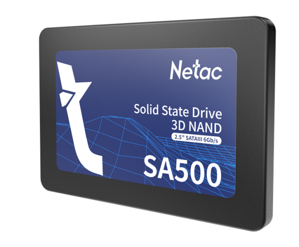 Фото Netac SSD SA500 1TB 2.5 SATAIII 3D NAND, R/W up to 530/475MB/s, TBW 480TB, 3y wty