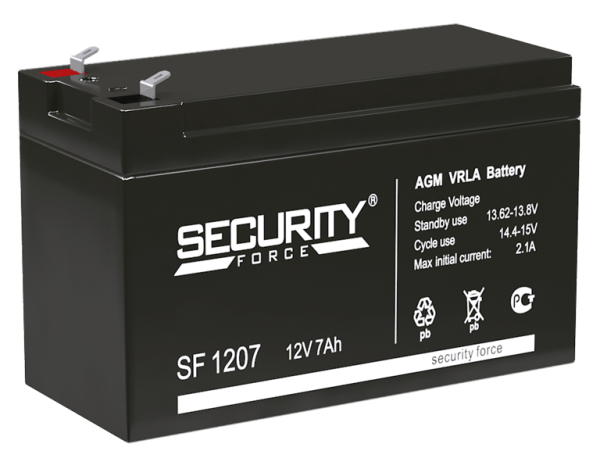 SECURITY FORCE Аккумуляторная батарея для ОПС SF 1207 (12V / 7.0Ah) (4614030010005)