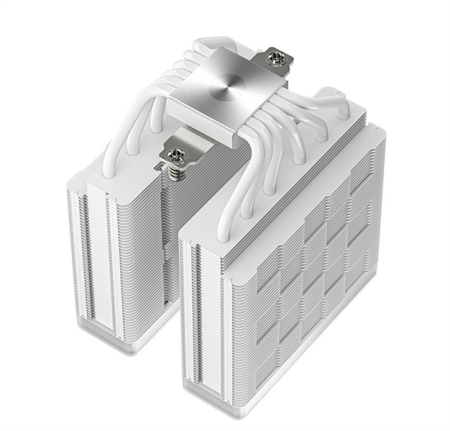 Фото DEEPCOOL AG620 WH ARGB V2 LGA20XX/1700/1200/115X/AM5/AM4 (9шт/кор, TDP 260W, PWM, ARGB DUAL Fan 120mm, 6 тепл. трубок, белый) RET (R-AG620-WHAMMN-GJD)