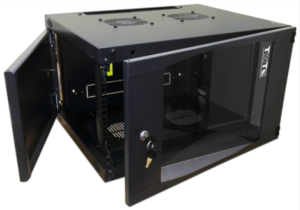 Шкаф Шкаф настенный Next, 6U 550x450, стеклянная дверь, черный