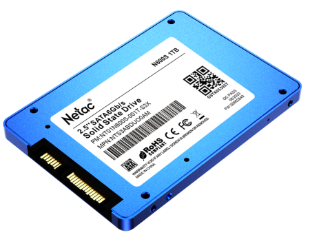 Фото Netac SSD N600S 1TB 2.5 SATAIII 3D NAND, 7mm, R/W up to 560/520MB/s, TBW 560TB, 5y wty