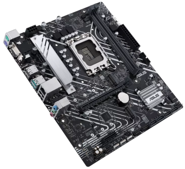 Фото ASUS PRIME H610M-A D4-CSM, LGA1700, H610, 2*DDR4, 4*SATA, 2*M.2, 2*USB 3.2, 4*USB 2.0, 1*PCIx16, 1*PCIx1, HDMI+DP+D-Sub, mATX; 90MB19P0-M0EAYC
