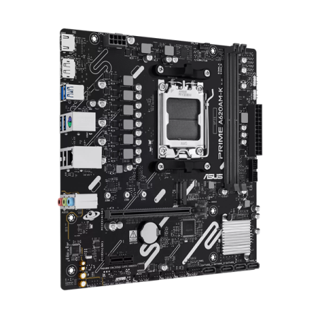Фото ASUS PRIME A620AM-K, AM5, A620A, 2*DDR5, 4*SATA, 1*M.2, 4*USB 3.2, 2*USB 2.0, 1*PCIx16, 1*PCIx1, DP+HDMI, mATX;