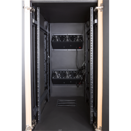 Фото Шкаф LANMASTER SOUNDPROOF звукоизолированный 24U 750x1130 мм, отделка под дерево, цвет лиственница