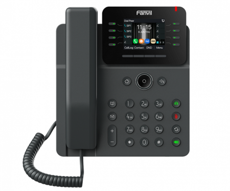 Фото Fanvil V62G (Замена X303G), 12 SIP-акк., 2,8", 320x240 Цвет. экран, POE, БП в комп., 2x1 Gbps, Чёрный