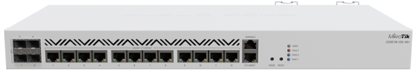 MikroTik Cloud Core Router 2116-12G-4S+ with Amazon Annapurna Labs Alpine v3 AL73400 CPU (16-cores, 2GHz per core), 16GB RAM, 4xSFP+ cage, 13xGbit LAN, 1U rackmount case, (repl.CCR1036-12G-4S)