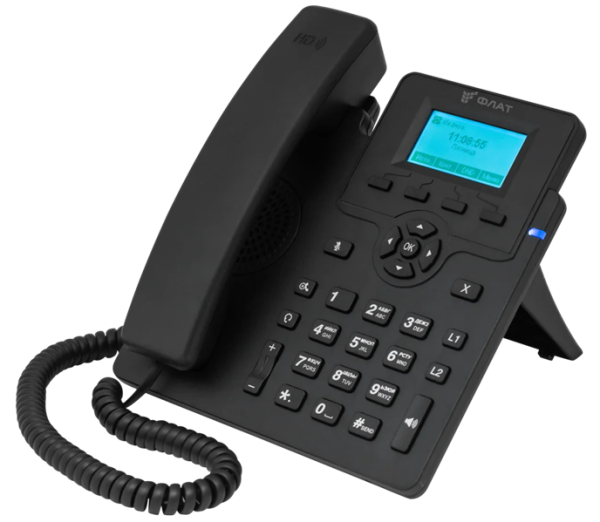 Фото Flat-Phone C10: 2 SIP-аккаунта, 2 порта 10/100/1000BASE-T (RJ-45), ЖК-дисплей, PoE,РЕЕСТР