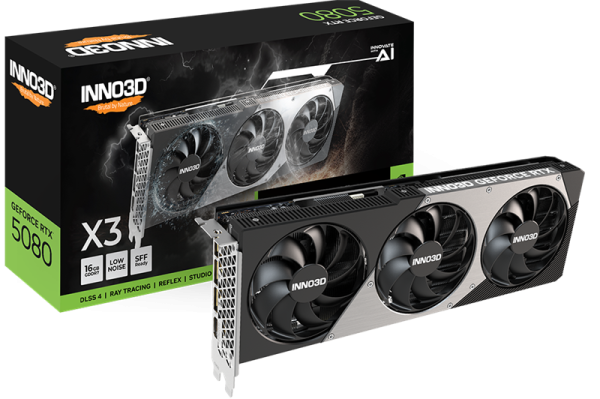 Фото INNO3D RTX 5080 X3//RTX5080, HDMI, DP*3, 16G,D7