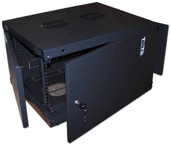 Шкаф настенный Next, 6U 550x600, металлическая дверь, черный