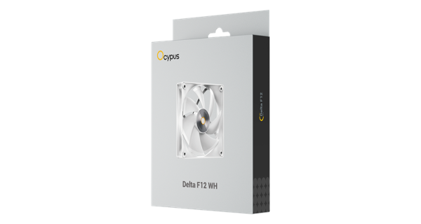 Фото Ocypus Delta F12 WH, 120x120x25mm, 4-PIN PWM, 500-2000 RPM, 29 DBA MAX, HYDRO BEARING