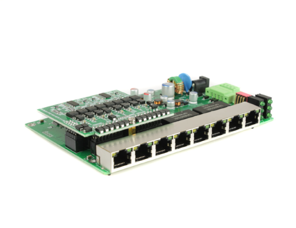 Фото OSNOVO SW-80800/IC-P Бескорпусной промышленный PoE коммутатор на 8 портов. Порты: 1 x GE (10/100/1000Base-T) с PoE BT (до 90W); 7 x GE (10/100/1000Base-T) с PoE (до 30W). Встроенная грозозащита. Соотв