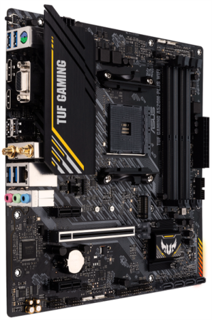 Фото ASUS TUF GAMING A520M-PLUS WIFI, Socket AM4, A520, 4*DDR4, D-Sub+DVI+HDMI, SATA3 + RAID, Audio, Gb LAN, USB 3.2*7, USB 2.0*5, COM*1 header (w/o cable), mATX ;90MB17F0-M0EAY0