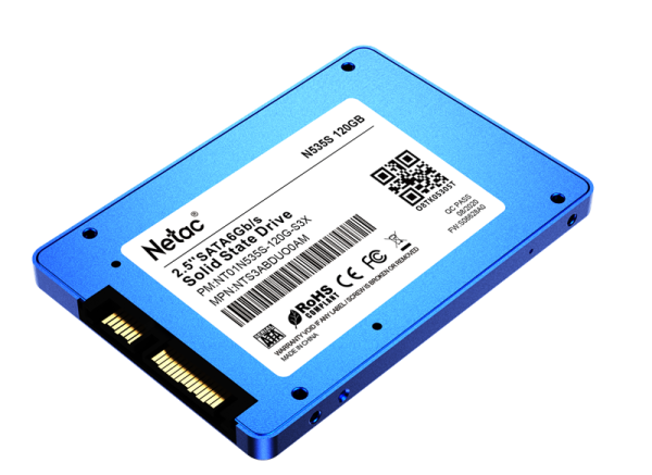 Фото Netac SSD N535S 120GB 2.5 SATAIII 3D NAND, 7mm, R/W up to 510/440MB/s, TBW 70TB, 5y wty