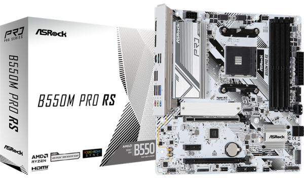 ASROCK B550M PRO RS, AM4, B550, 4*DDR4, 4*SATA, 2*M.2, 4*USB 3.2, 2*USB 2.0, Type-C, 6*PCIx16, 1*PCIx1, 1xM.2 (Key E), HDMI+DP, mATX