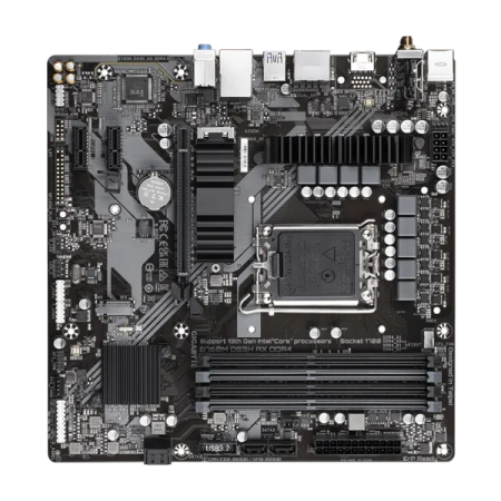 Фото GIGABYTE B760M DS3H AX DDR4, LGA1700, B760, 4*DDR4, 4*SATA, 2*M.2, 3*USB 3.2, 2*USB 2.0, Type-C, 1*PCIx16, 2*PCIx1, HDMI+2*DP, mATX