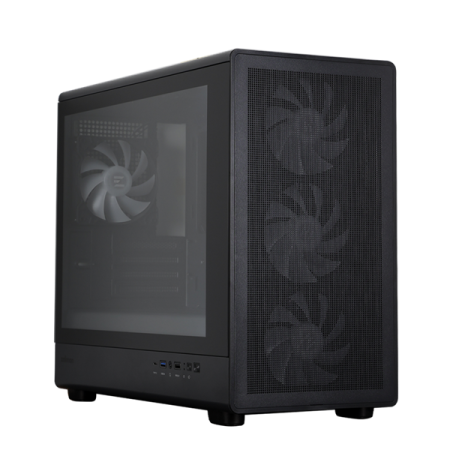 Фото ZALMAN M5, MATX, BLACK, WINDOW, 1xCombo (3.5'' or 2.5''), 1x3.5", 2x2.5", 1xUSB2.0, 1xUSB3.0, 1xUSB Type-C, FRONT 3x120mm ARGB, REAR 1x120mm ARGB