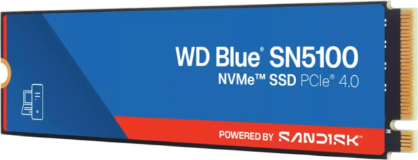Western Digital Blue SN5100 SSD M2.2280 PCIe 4.0 500Gb, 6600MBs/5600MBs, TBW 300, WDS500G5B0E, 1 year