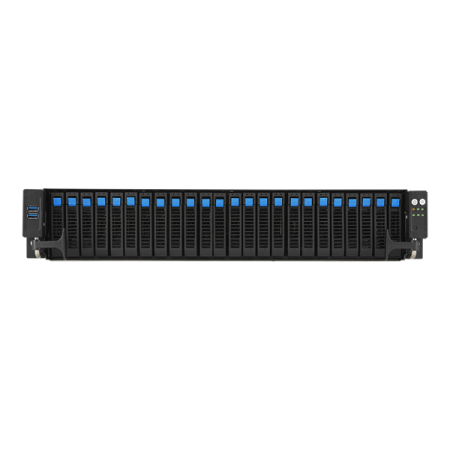 Фото ASUS RS720-E11-RS24U 2U, 2xLGA4677, 32 DIMM DDR5, 24x 2.5"(12x NVMe+12x NVMe/SATA/SAS* hs), 2 x M.2 slot 2280, 2x10Gbe RJ45, 1 dual-slot GPU, 8 slots PCIe 5.0, 1x OCP 3.0*, 2x2600W