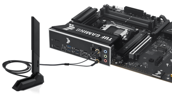 Фото ASUS TUF GAMING B850-E WIFI, AM5, B850, 4*DDR5, 4*SATA, 3*M.2, 4*USB 3.2, 3*USB 2.0, Type-C, 3*PCIx16, 1*PCIx1, DP+HDMI, ATX; 90MB1L20-M0EAY0