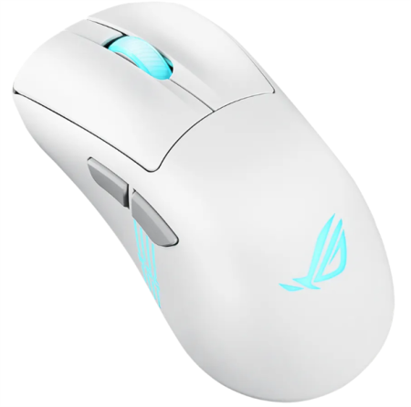 Фото ASUS ROG KERIS II ORIGIN, 54g, Wired, 2.4GHz RF, Bluetooth 5.1, 42K DPI sensor, 5 Programmable Buttons, White