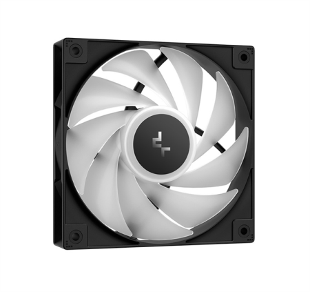 Фото DEEPCOOL AG400 BK ARGB V2 LGA1851/1700/1200/115X/AM5/AM4 (18шт/кор, TDP 220W, PWM, ARGB Fan 120mm, 4 тепл. трубки, черный) RET (R-AG400-BKAMMN-GJD)
