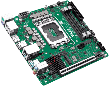 Фото ASUS PRO Q870I-C-CSM, LGA1851, Q870, 2*DDR5, 2*SATA, 1*M.2, 3*USB 3.2, 2*USB 2.0, Type-C, 2*PCIx16, 2*DP+HDMI, mATX; 90MB1MPP-M0EAYC