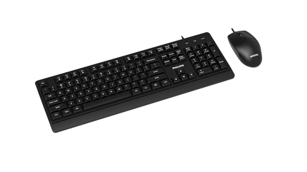 Фото Philips Проводной Комплект SPT6247, USB 2.0 104 клав/3 кнопки, 1200dpi, русская заводская раскладка, чёрный