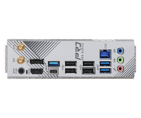 Фото ASROCK B650M PRO RS WIFI, AM5, B650, 4*DDR5, 4*SATA, 3*M.2, 3*USB 3.2, 4*USB 2.0, Type-C, 2*PCIx16, 1*M.2 (Key E), HDMI+DP, mATX
