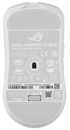 Фото ASUS ROG ROG HARPE II ACE, 48g, Wired, 2.4GHz RF, Bluetooth 5.1, 442K DPI sensor, 5 Programmable Buttons, White