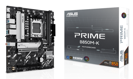 Фото ASUS PRIME B850M-K, AM5, B850, 2*DDR5, 4*SATA, 2*M.2, 4*USB 3.2, 4*USB 2.0, 3*PCIx16, 2*PCIx1, DP+HDMI, mATX; 90MB1LV0-M0EAY0