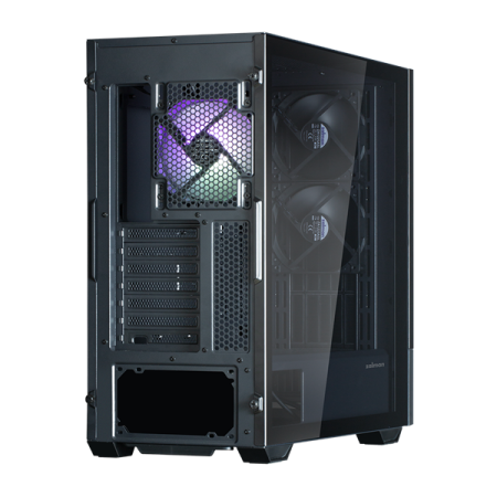 Фото ZALMAN Z10 DS, ATX, BLACK, WINDOW, built-in 15.6-inch FHD display, 2x3.5", 2x2.5", 2xUSB3.0, 1xUSB 3.1 Type-C, FRONT 2x120mm, REAR 1x120mm ARGB