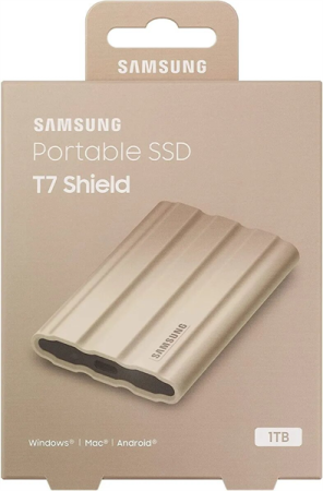Фото SSD Samsung T7 Shield External 1Tb (1024GB) Beige USB 3.2 (MU-PE1T0K/WW) 1year