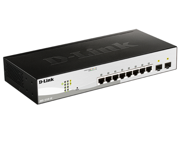 Фото D-Link Настраиваемый L2 коммутатор, 8х1000Base-T, 2х1000Base-X SFP, упрощенный интерфейс CLI