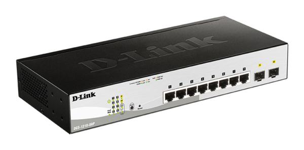 Фото D-Link Управляемый L2 PoE-коммутатор, 8x1000Base-T PoE, 2х1000Base-X SFP, PoE-бюджет 65 Вт, упрощенный интерфейс CLI, Web-интерфейс, SNMP