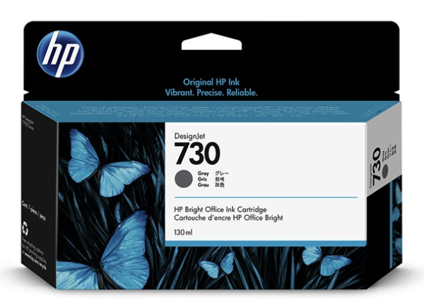 Cartridge HP 730 для DesignJet T1600/T1700/T2600, 130 мл, серый