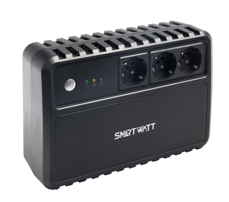 Фото SMARTWATT ИБП линейно-интерактивный, 1000/600 ВА/Вт, напольный, LED индикация, Schuko CEE7/4 - 3 шт. (3703020260002)