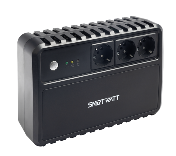 Фото SMARTWATT ИБП линейно-интерактивный, 1000/600 ВА/Вт, напольный, LED индикация, Schuko CEE7/4 - 3 шт. (3703020260002)