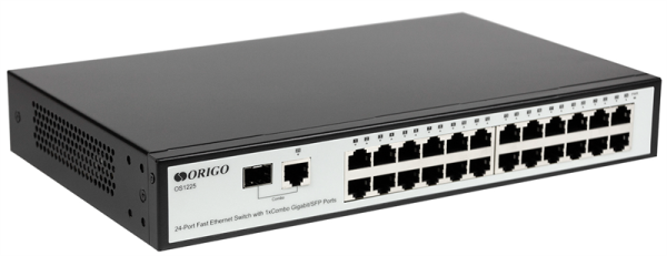 Фото ORIGO Неуправляемый коммутатор, 24x100Base-TX, 1xCombo 1000Base-T/SFP, комплект для установки в 19" стойку
