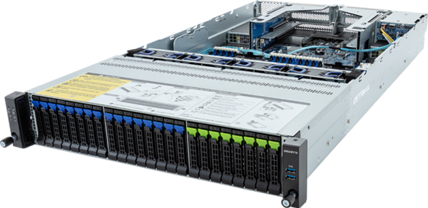 Gigabyte Server Platform R283-S98 / 2U / 2xIntel (Gen 4/5) / 2xHS / 32xDIMM / 8xSFF NVMe/SATA/SAS + 16xSFF SATA/SAS + 2xSFF SATA/SAS / 2x1GbE / 2xOCP 3.0 / 4xFHHL / 2x2000W / Rails / 1Y