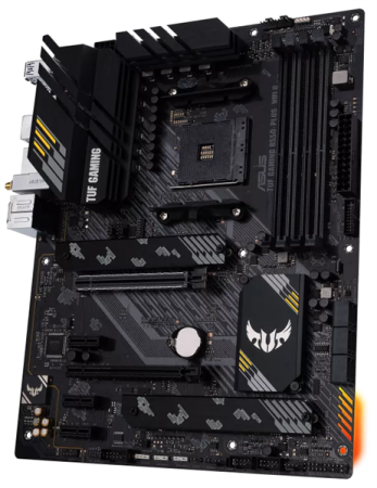 Фото ASUS TUF GAMING B550-PLUS WIFI II, Socket AM4, B550, 4*DDR4, HDMI+DP, CrossFireX, SATA3 + RAID, Audio, 2,5Gb LAN, USB 3.2*8, USB 2.0*6, COM*1 header (w/o cable) ATX ; 90MB19U0-M0EAY0
