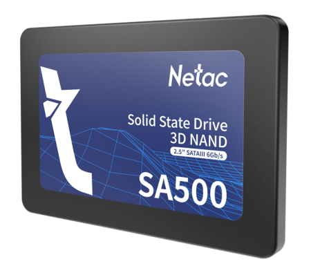 Фото Netac SSD SA500 256GB 2.5 SATAIII 3D NAND, R/W up to 520/450MB/s, TBW 120TB, 3y wty