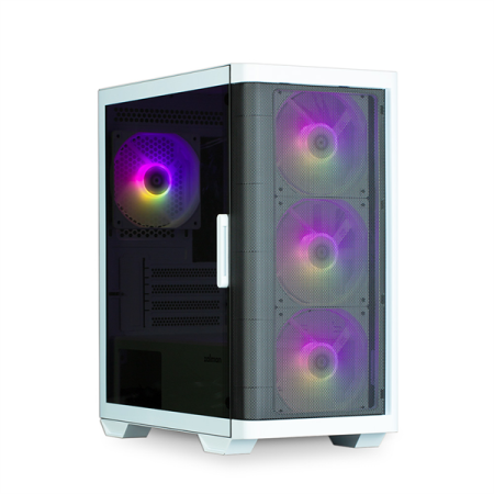 Фото ZALMAN M4 White, MATX, WHITE, WINDOW, 1xCombo (3.5'' or 2.5''), 1x3.5", 2x2.5", 1xUSB2.0, 2xUSB3.0, FRONT 3x120mm ARGB, REAR 1x120mm ARGB