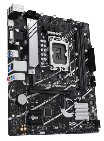 Фото ASUS PRIME B760M-K, LGA1700, B760, 2*DDR5, 4*SATA, 2*M.2, 4*USB 3.2, 2*USB 2.0, 1*PCIx16, 2*PCIx1, HDMI+VGA, mATX; 90MB1FI0-M1EAY0