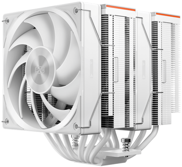 Фото PCCooler RZ620 WH, 2x120mm FAN, 6 HEAT PIPES, 4-PIN PWM, 500-2200 RPM, 32 DBA, FDB BEARING, LGA 1851/1700/1200/115X, AMD AM5/AM4