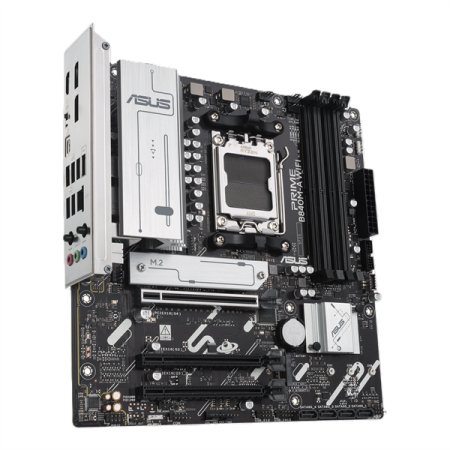 Фото ASUS PRIME B840M-A WIFI, AM5, B840, 4*DDR5, 4*SATA, 3*M.2, 2*USB 3.2, 4*USB 2.0, Type-C, 4*PCIx16, 2* DP+HDMI, mATX; 90MB1J20-M0EAY0