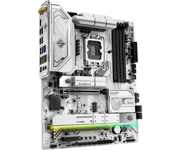 Фото ASROCK Z890 STEEL LEGEND WIFI, LGA1851, Z890, 4*DDR5, 4*SATA, 4*M.2, 6*USB 3.2, 2*USB 2.0, 2*Type-C, 2*PCIx16, 1*PCIx4, 1*M.2 (Key E), HDMI, ATX