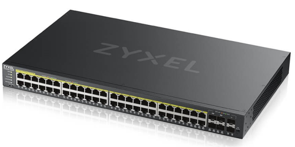 L2 PoE+ Zyxel NebulaFlex Pro GS2220-50HP, rack 19", 44xGE PoE+, 4xCombo (SFP/RJ-45 PoE+), 2xSFP, бюджет PoE 375 Вт