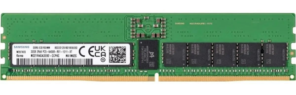 Samsung DDR5 32GB RDIMM 6400 Mbps (2Rx8) ECC Reg 1.1V (M321R4GA3EB2-CCP), 1 year, OEM, clean pull