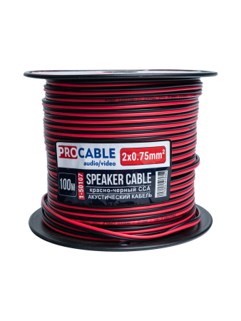 Акустический кабель 2х0.75 мм² красно-черный